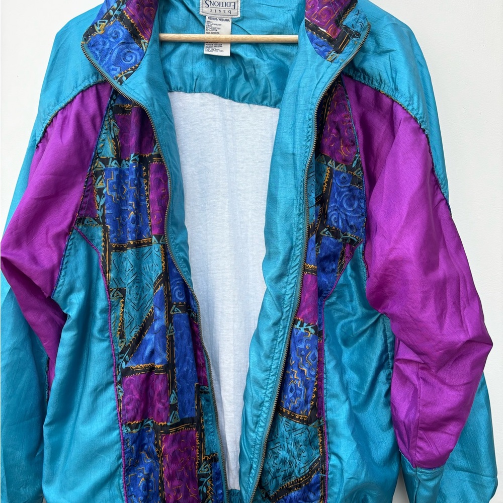 Vintage 90s Windbreaker Jacket Basic Editions Ret… - image 7